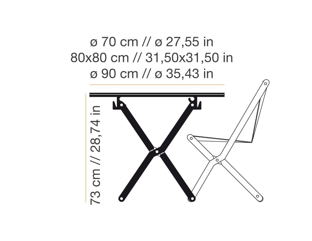 Круглый складной обеденный стол DVELAS Dinghy ARCH-00110403 - Вид №4