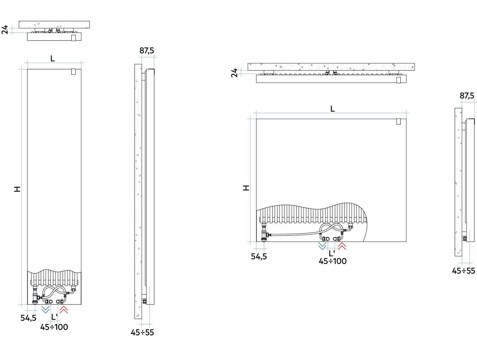 Высокая тепловая мощность стальная излучающая пластина Irsap ARCH-00106067 - Вид №7
