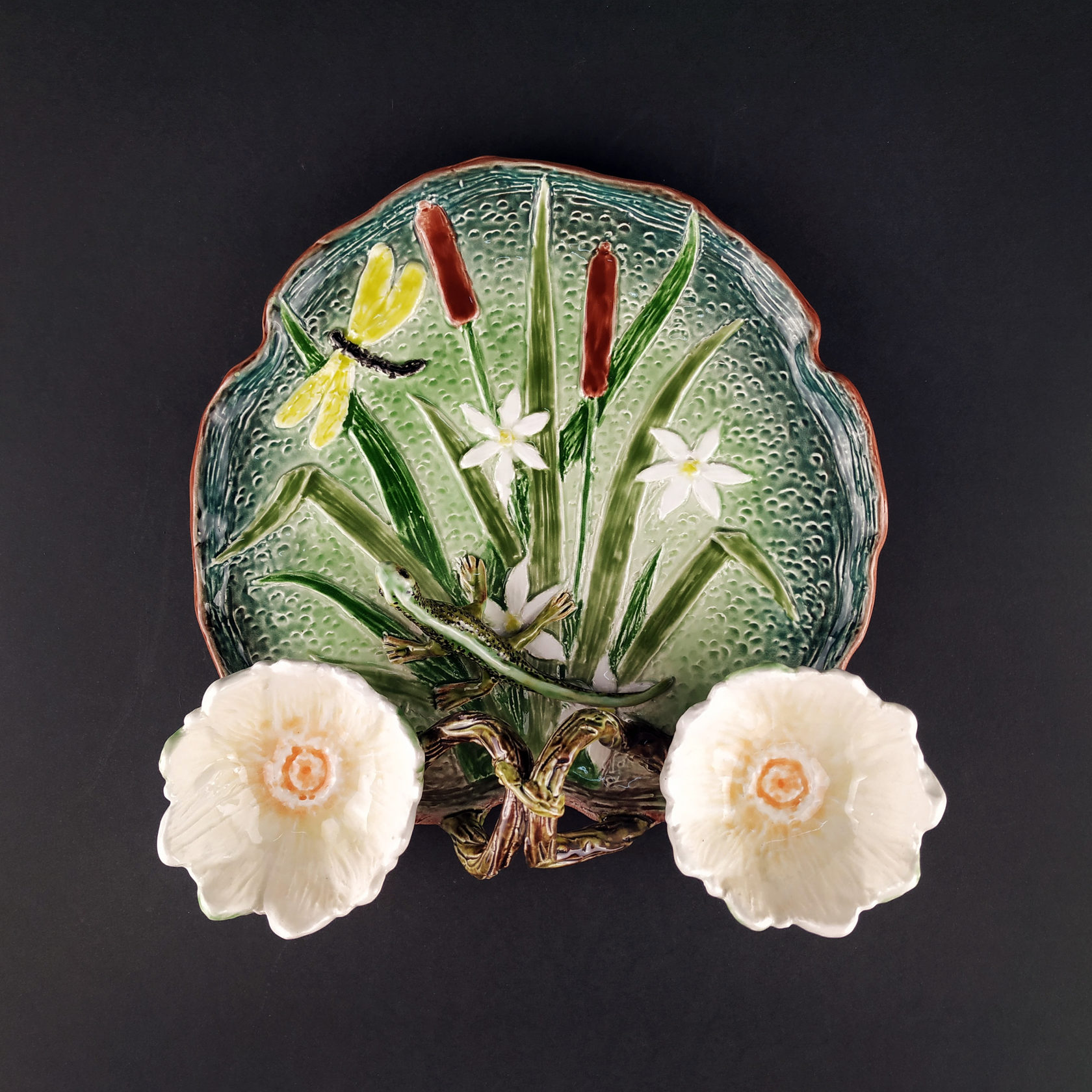 Блюдо для закусок (с двумя кувшинками) Синий PROVANSFAIENCE sun-id-994728 - Вид №18