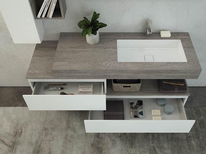 LEGNOBAGNO Тумба под умывальник с зеркалом, лакированная HPL Freedom lineare sun-id-1367087 - Вид №1