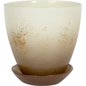 Горшок цветочный для орхидей Nina Glass Современный ø13.2 v0.85 л стекло бежевый/золотой