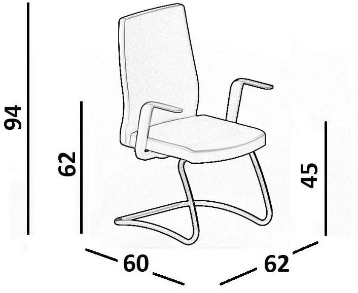 Luxy Офисное кресло на санках из ткани с подлокотниками Smartoffice 4offi18, 4offi20, 4offi22, 4offi24  - Вид №2