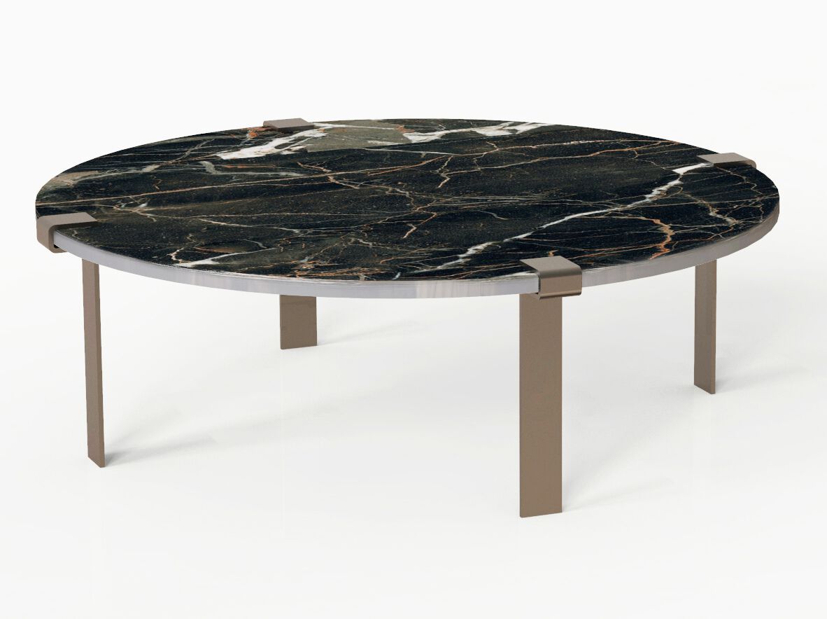 Керамический круглый низкий журнальный столик Bizzotto Italia ARCH-00076556