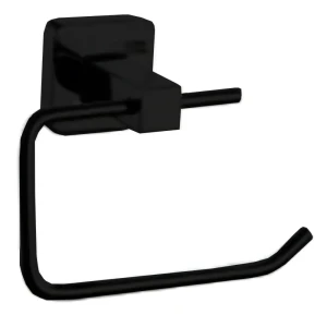 Держатель туалетной бумаги открытый навес квадро металл черный