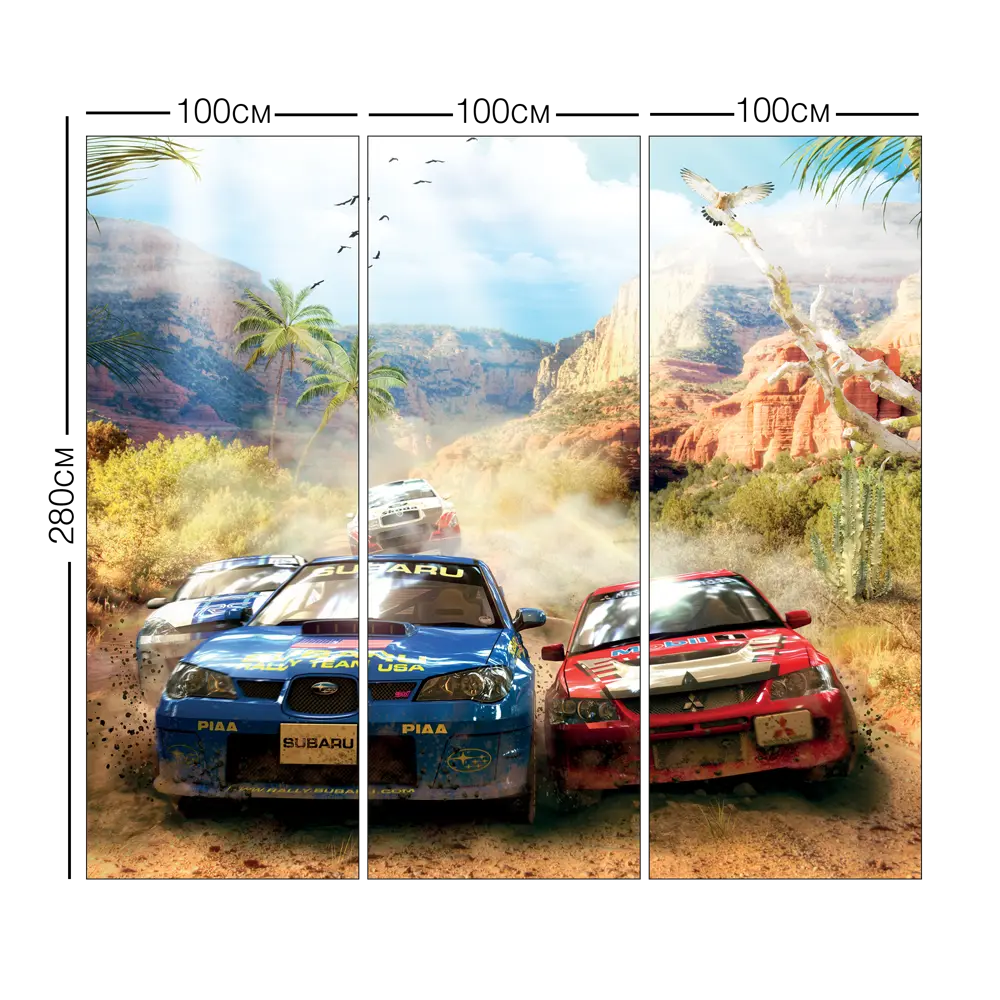 Фотообои 3D Flizart «Ралли» флизелиновые 300x280 см L11-886 82363631 STLM-2175984 FBRUSH - Вид №3