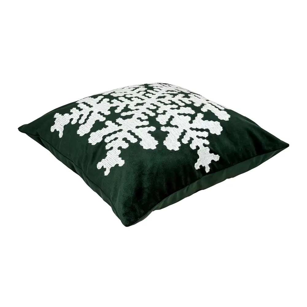 Декоративная подушка LINEN WAY Снежинка 45×45 см зеленый 89434261 STLM-1583846 - Вид №1