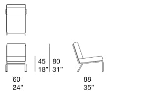 Тканевое кресло с мягким сиденьем Paola Lenti AZUL ARCH-00132216 - Вид №2