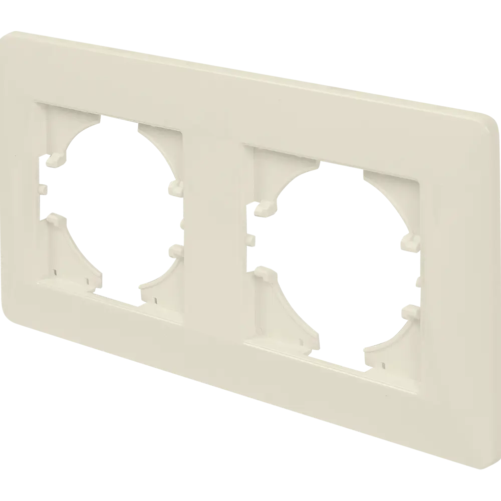 Рамка для розеток GUSI Electric Ugra - бежевая глянцевая на 2 поста 83865092 STLM-0045249 - Вид №1