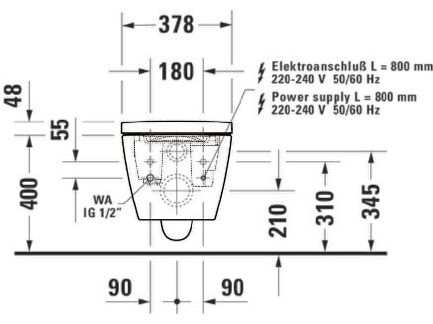 Керамический подвесной туалет с ручным душем Duravit SensoWash ARCH-00148899 - Вид №8