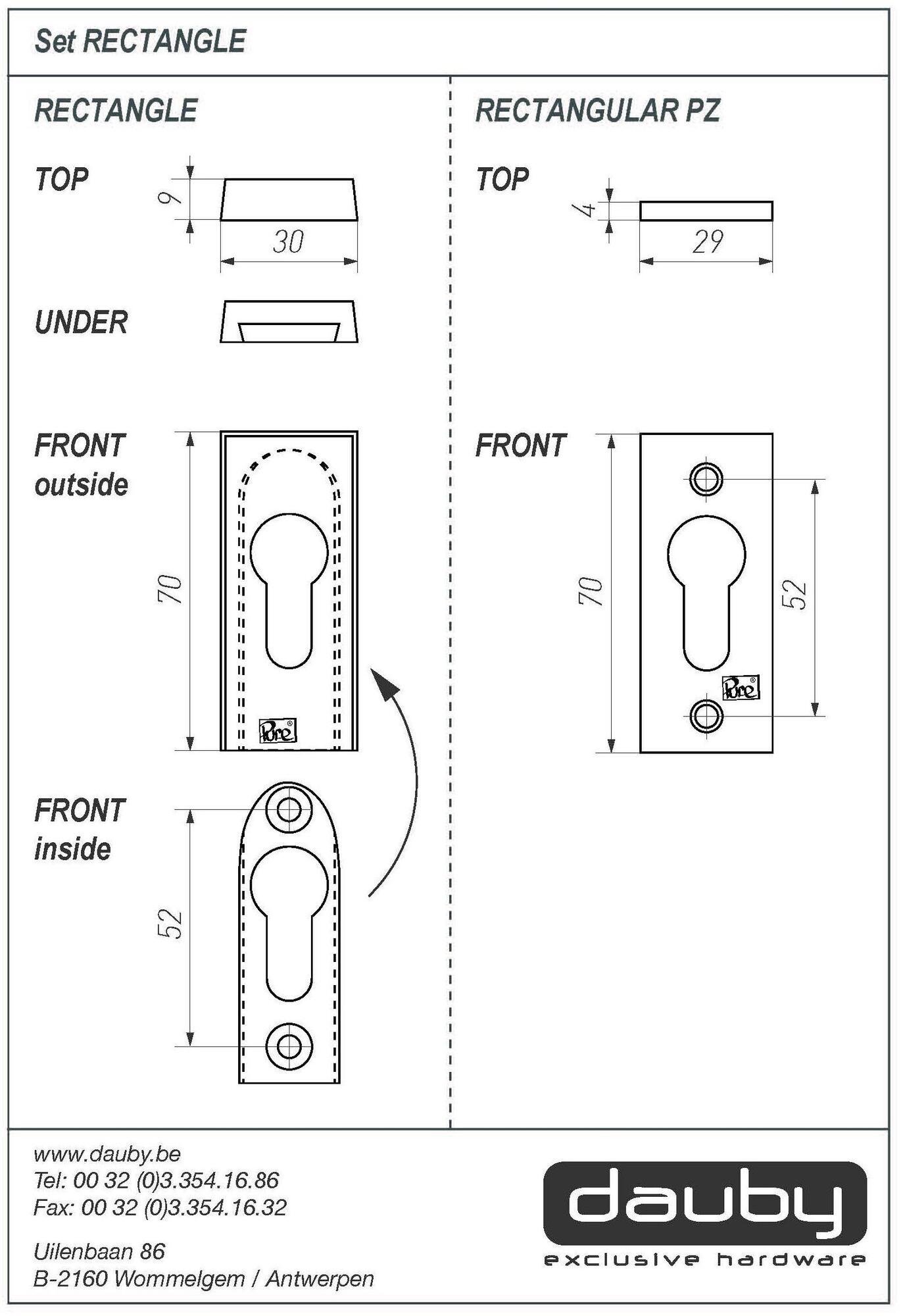 Dauby Прямоугольная насадка Pure® 10231 - Вид №1