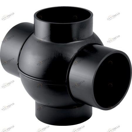 GEBERIT 369.285.16.1 Крестовина шаровая Geberit PE 88,5°, соединения 180° смещенные 