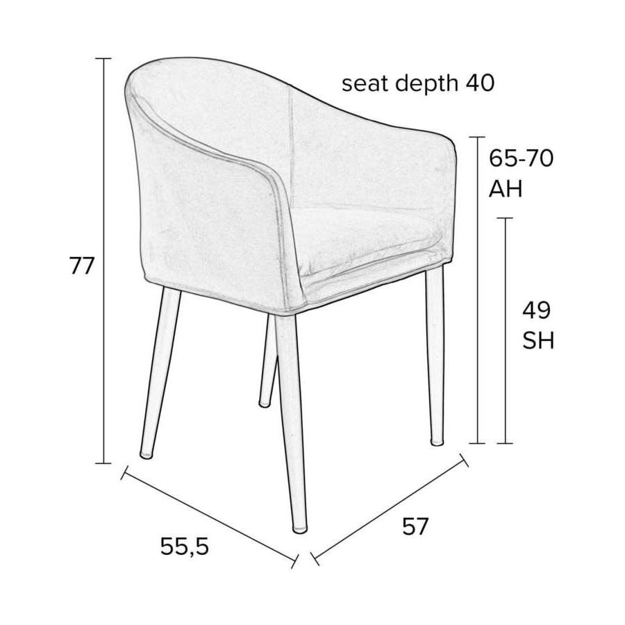 Кресло Catelyn оранжевое White Label Living 1200160 - Вид №1