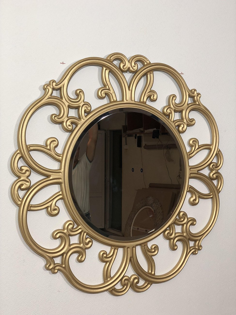 Золотое зеркало круглое настенное TIFFANY IN SHAPE TIFFANY 00-3860106 Золото - Вид №3