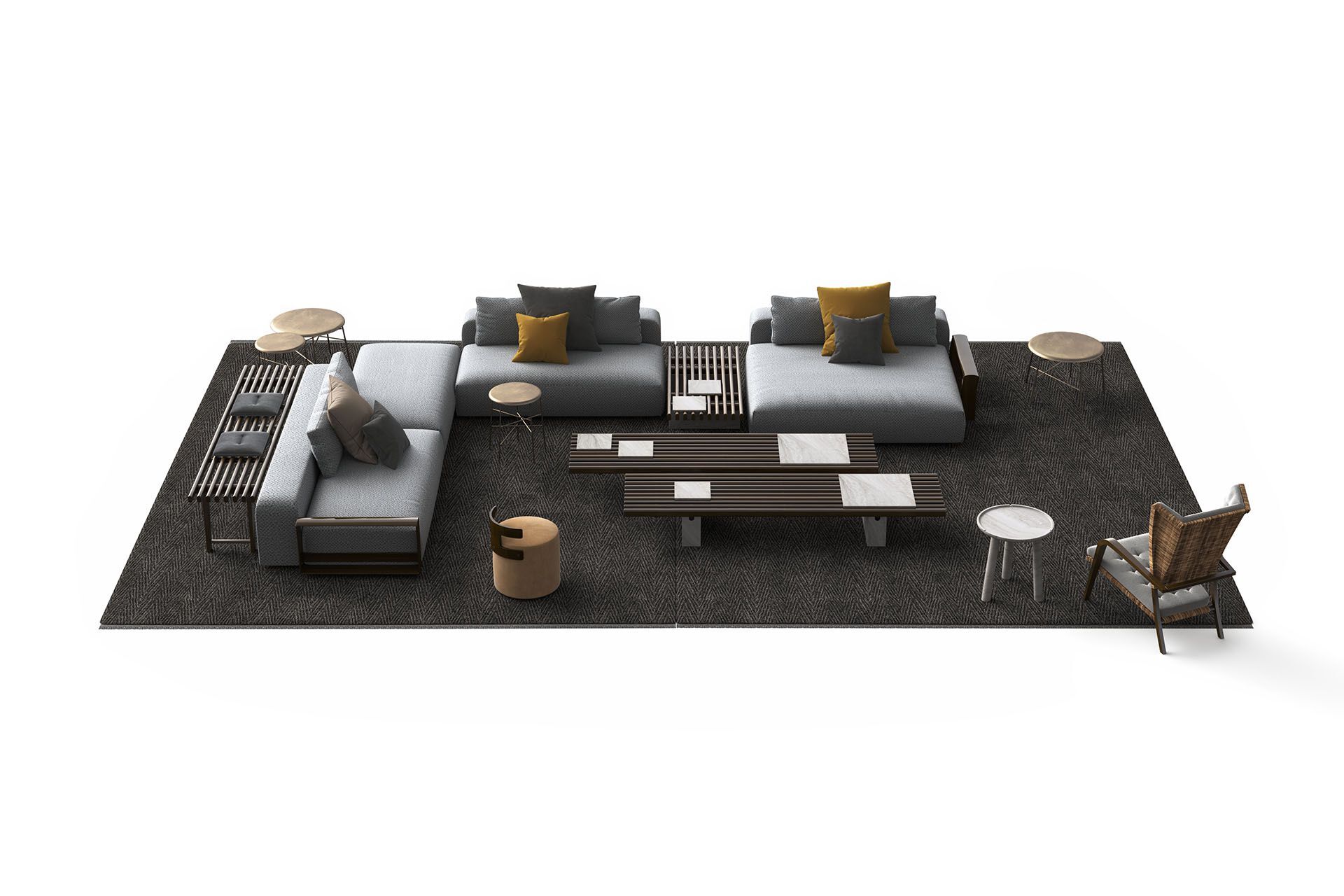 Круглый латунный садовый журнальный столик Exteta 10th ARCH-00015810 - Вид №5