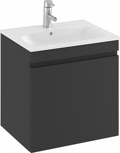 42390 IFO Renova Плоская тумба для тонкой раковины с ящиком и внутренним ящиком, Ш = 988 мм, Ш1 = 1000 мм, темно-серый  - Вид №7