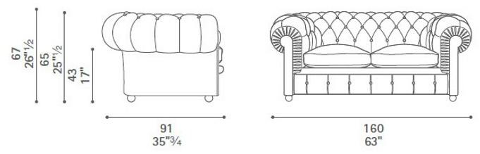 Poltrona Frau 2-х местный тафтинговый диван La collezione - divani e poltrone sun-id-1495241 - Вид №3