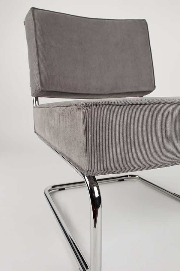 Кресло Lounge Ridge Rib светло-серое Zuiver 3100031 - Вид №9