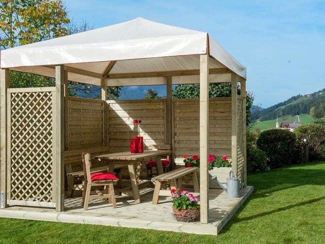 Садовая скамейка из сосны со спинкой Pircher SIRMIONE ARCH-00028120 - Вид №2