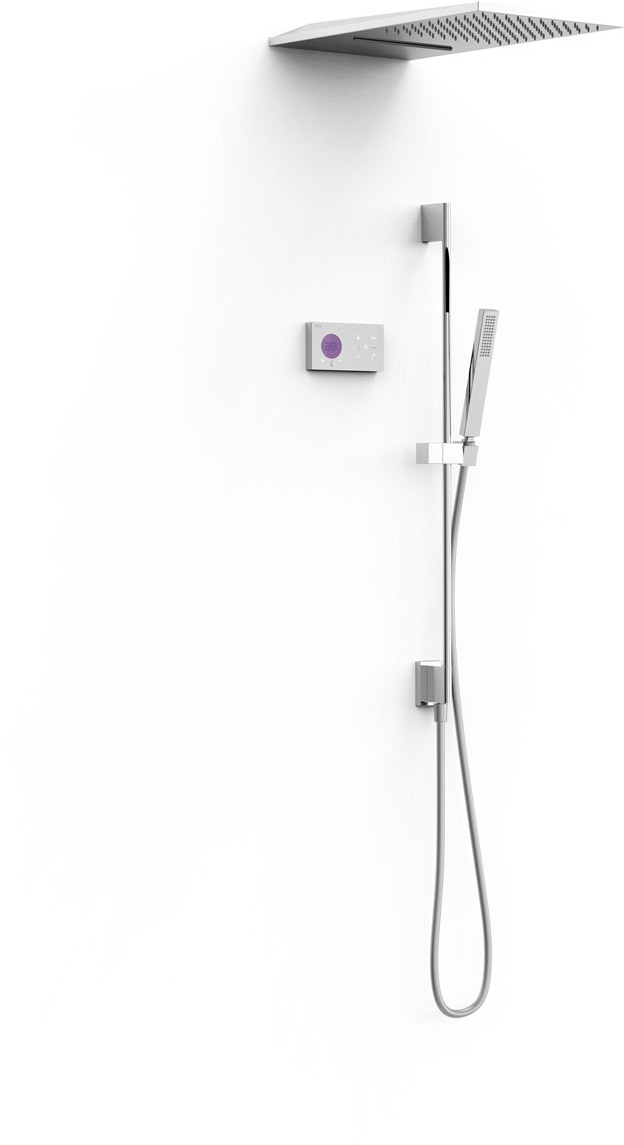 SHOWER TECHNOLOGY Kit de grifo termostático electrónico empotrado de 3 vías Shower Technology Blue Edition para ducha-09288307 TRES