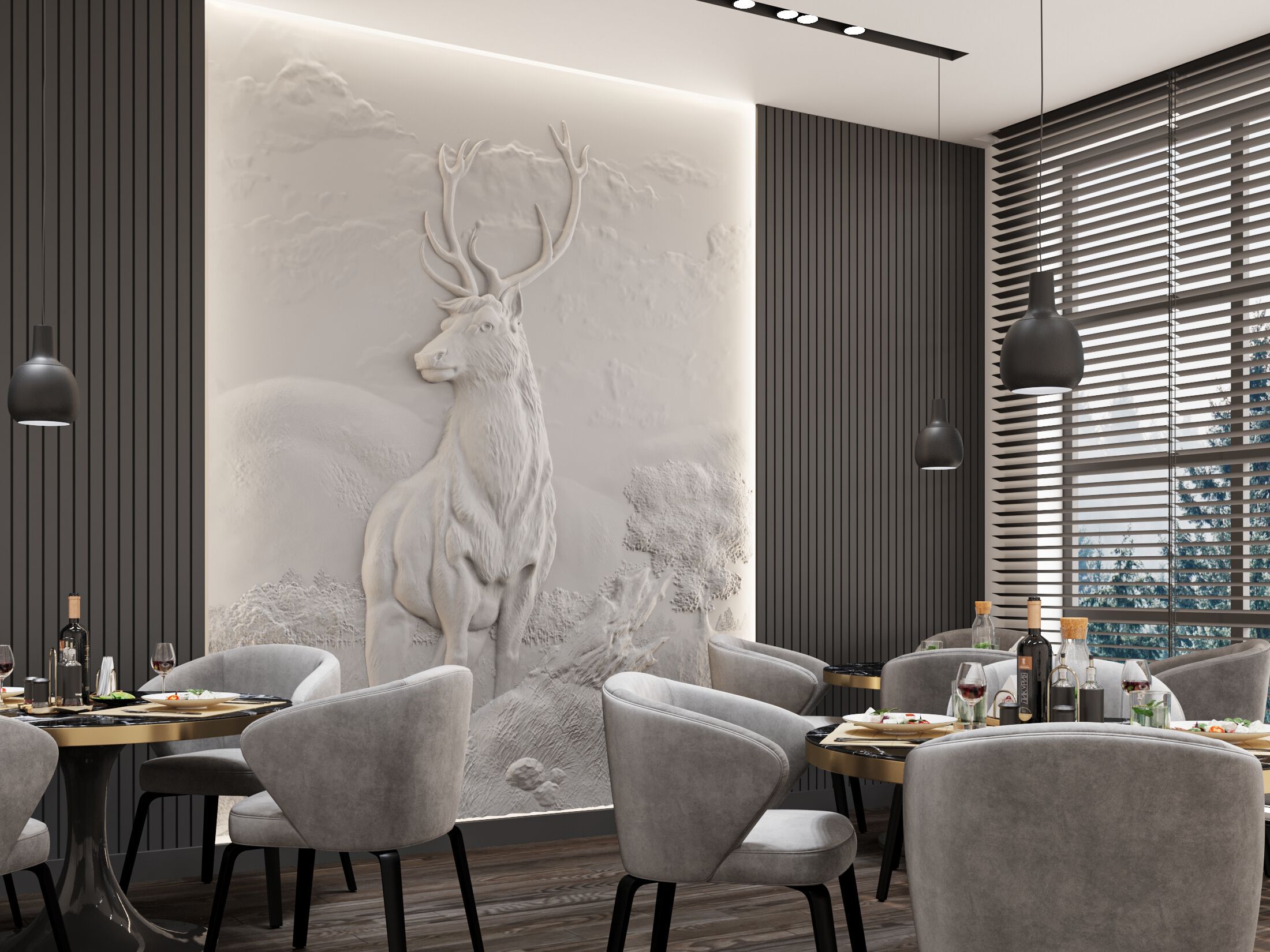 Трехмерная декоративная гипсовая панель WallDeco WISDOM ARCH-00069514