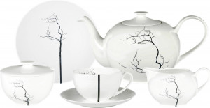 10662967 Dibbern Сервиз чайный Dibbern Чёрный лес на 6 персон 21 предмет, фарфор Фарфор костяной