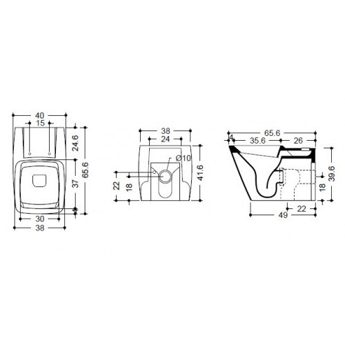 8083 Компакт унитаз с бачком Белый  ATMOSFERE Италия Santreyd - Вид №1