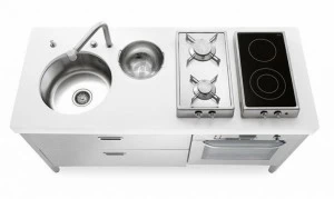 ALPES-INOX Линейная мини-кухня из стали Liberi in cucina