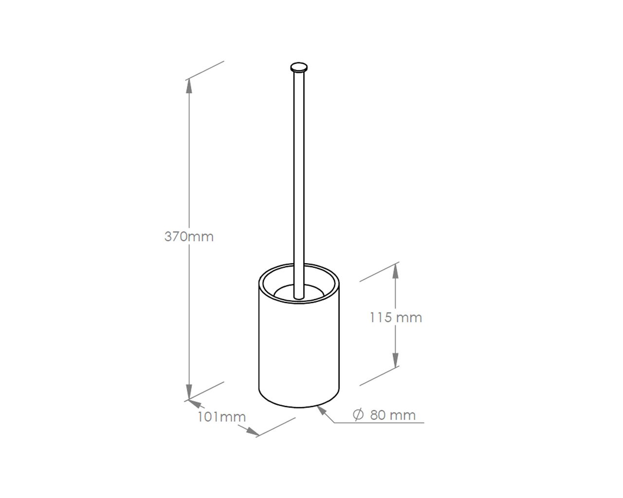 SZ18C Щетка для унитаза со стоячей ручкой, короткая трубка, полированная сталь Merida  - Вид №1