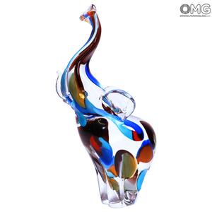 4537 ORIGINALMURANOGLASS Скульптура Африканский слон - муранское стекло OMG 17 см
