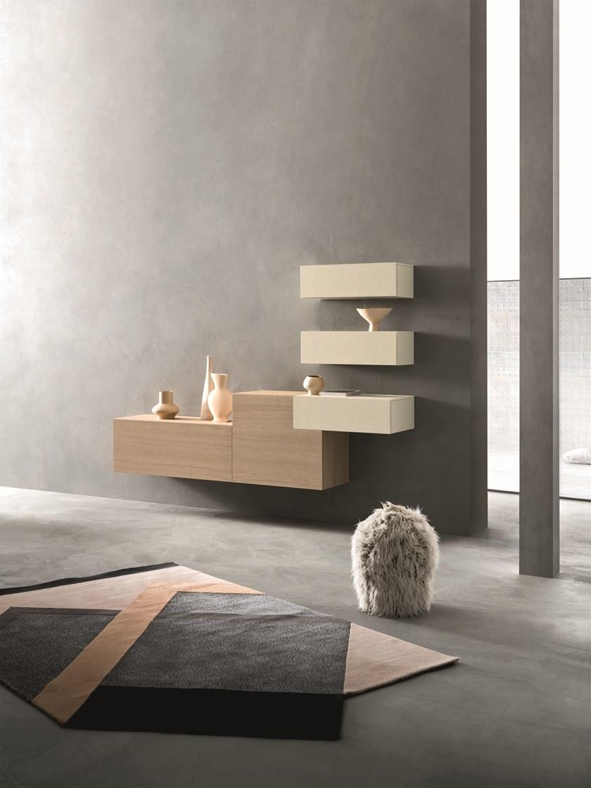 ZANETTE Настенная модульная стенка для хранения из дуба Lei sun-id-1384484 - Вид №1