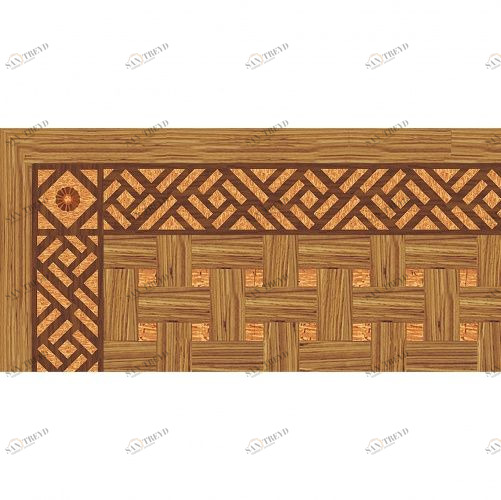 Художественный паркет Da Vinci Паркетный Бордюр 26-203 Орех Европейский (Грецкий) Селект (Гладкая) 1000х200 мм 26011203