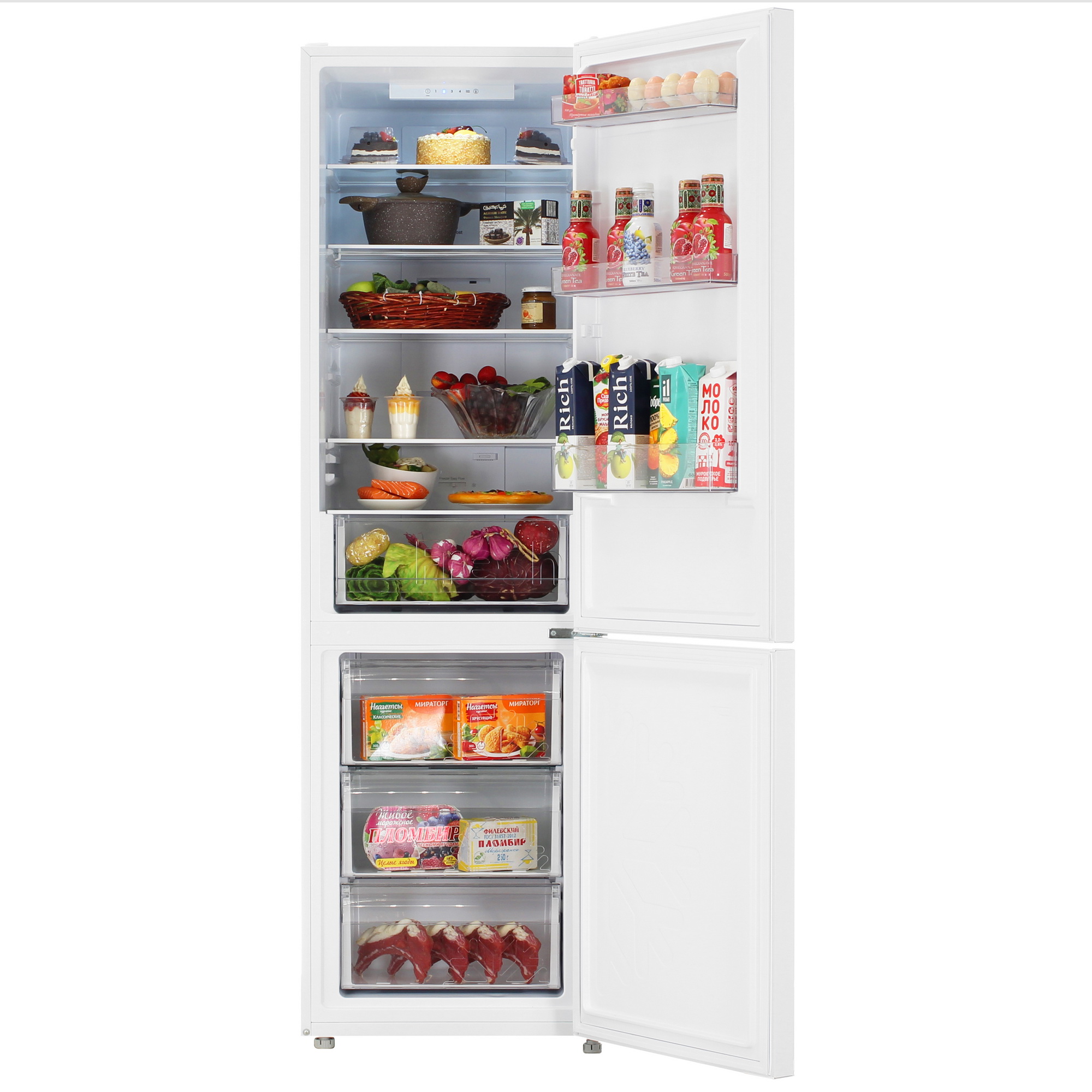 9248253 Холодильник с морозильником   Aceline B37AHR белый STDN-0049834 - Вид №5