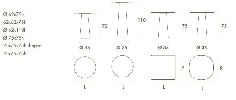 Керамический высокий садовый стол Sovet Italia ARCH-00058261