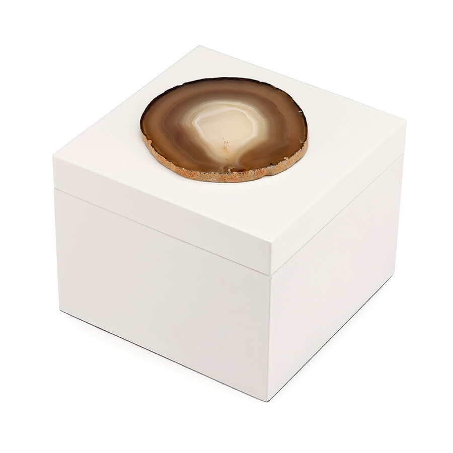 600627-WR ABHIKA КОРОБКА КАМЕНЬ ДЕКО WHITE/RED 