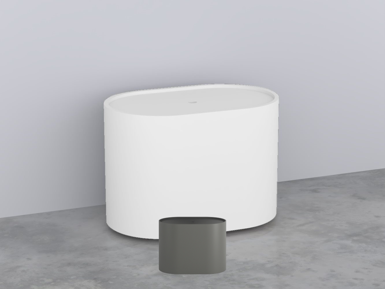 ELOOL-CM Пуф овальный из материала Livingtec на 4-х колесиках, с крышкой деревянной шпонированной cielo Elle Ceramica Cielo 