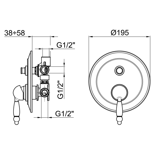DO860101065 Смеситель для ванны и душа Webert Dorian - Вид №1