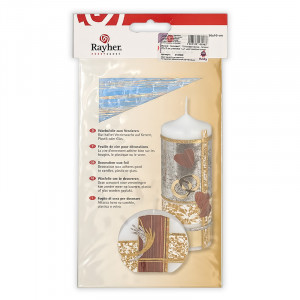 3106308 Фольга "восковая", Голографические полоски 20x10 см, упаковка 1 шт, цвет светлый синий