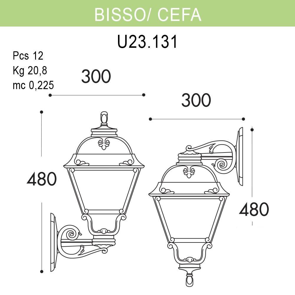 Уличный настенный светильник Fumagalli Bisso/Cefa U23.131.000.WXF1R FUMAGALLI ПОД СТАРИНУ, ФОНАРЬ 272148 Белый  - Вид №1