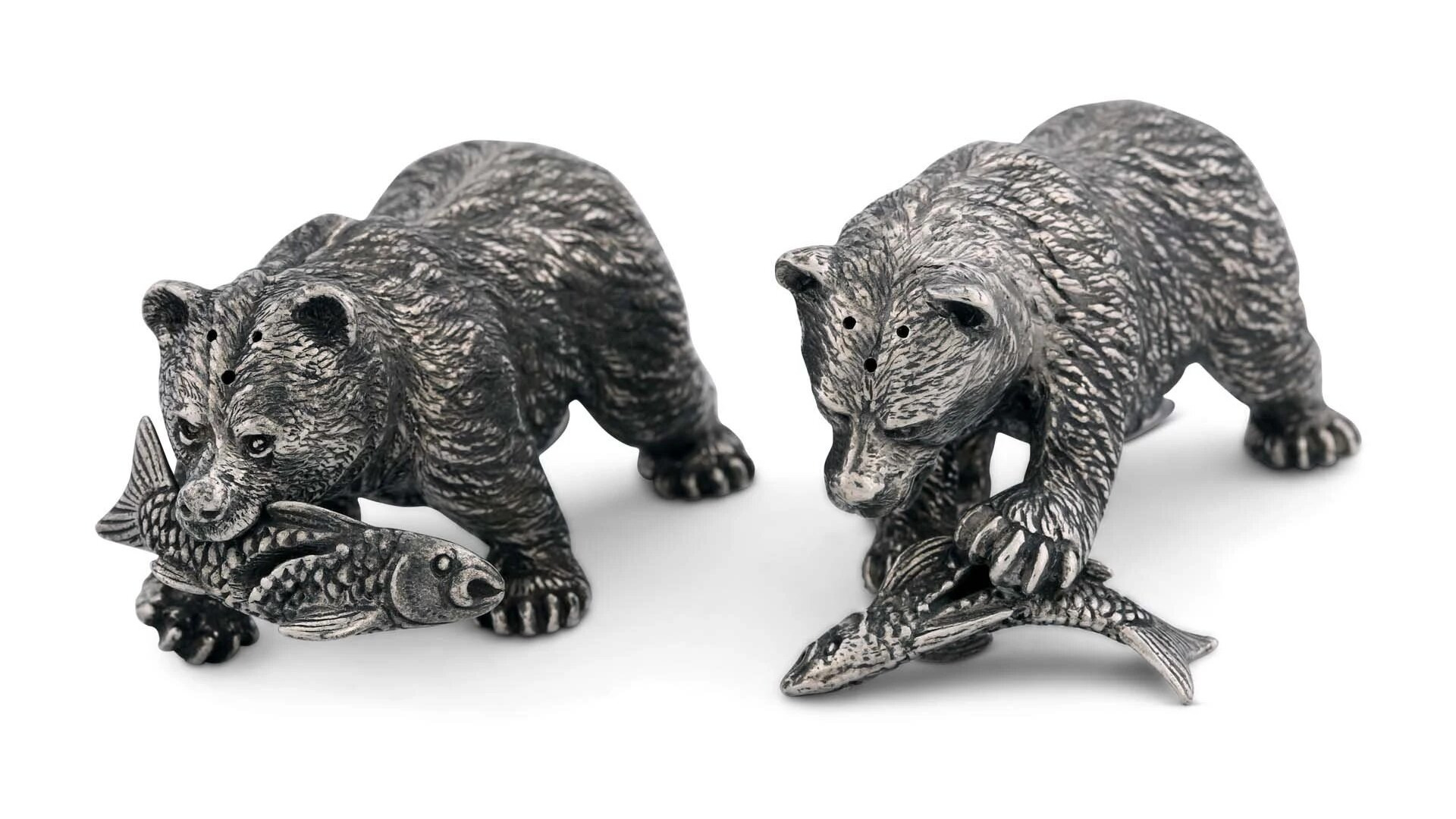 10648918 Vagabond House Набор для соли и перца Vagabond House Лесные истории.Медведи с рыбой 6см, олово Олово  - Вид №2