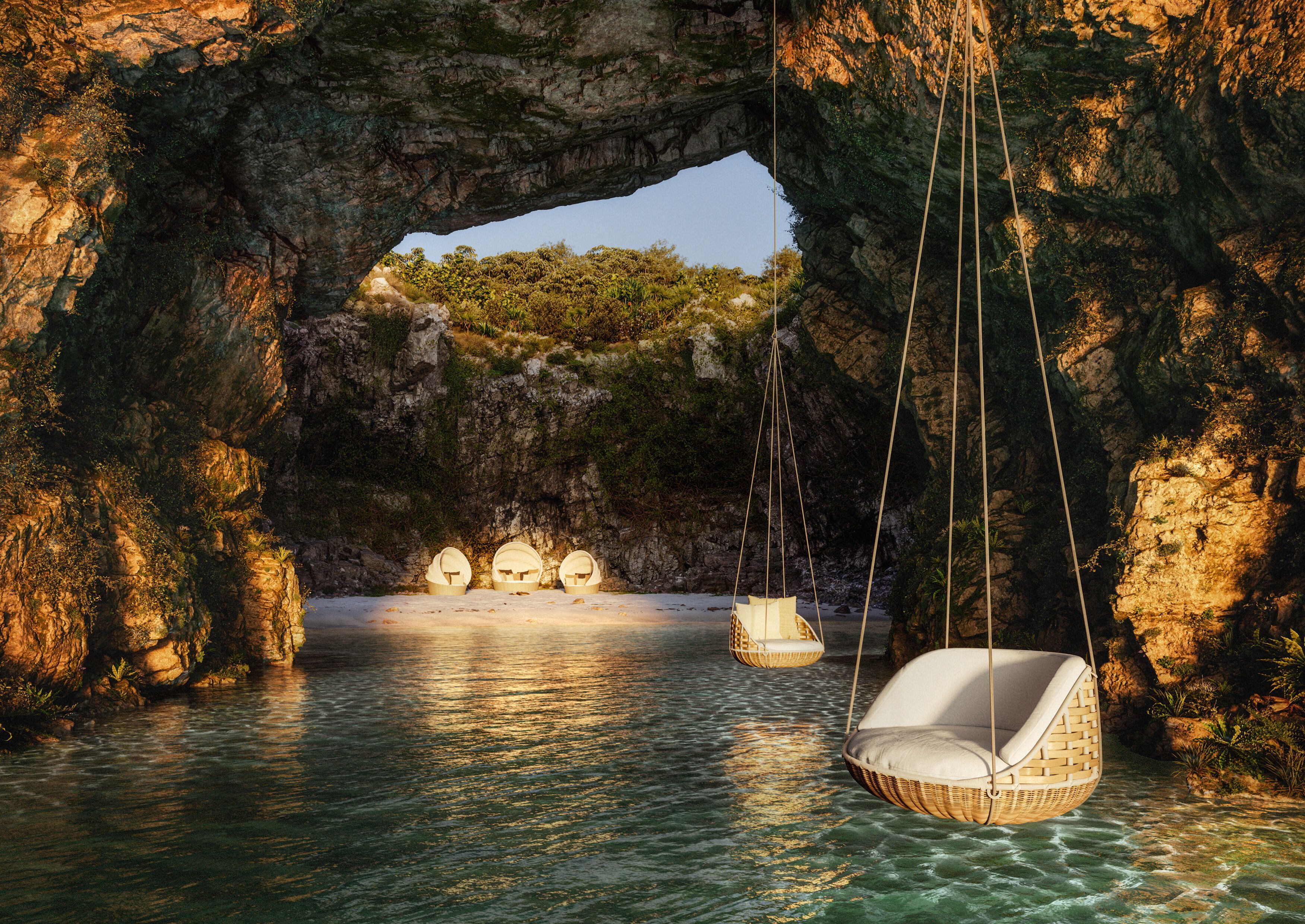 Подвесное сиденье из синтетического волокна на 2 места DEDON SWINGREST ARCH-00013979 - Вид №1