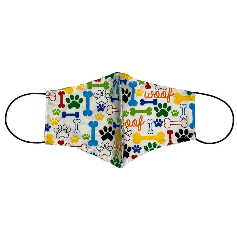 ПР0051809 Маска защитная (для людей) многоразовая двухслойная Вуф белая., размер S,M Pride 