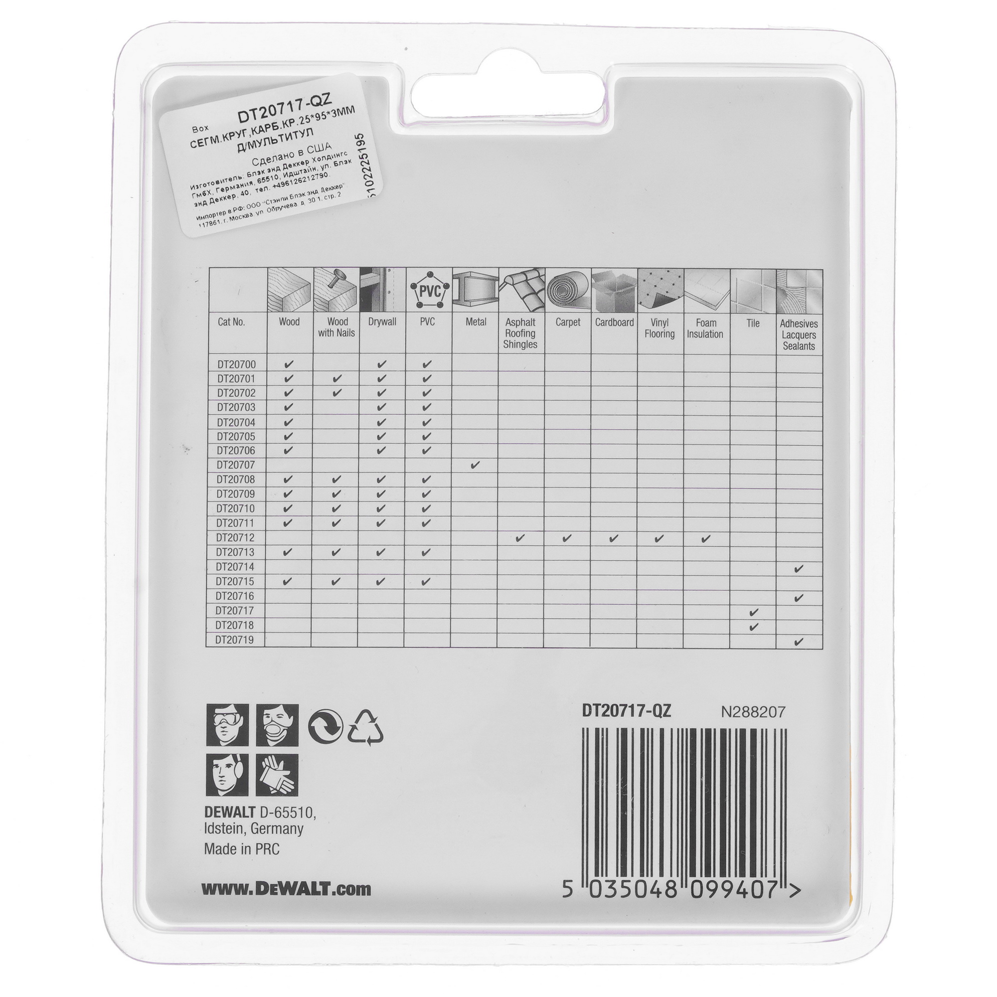 Насадка для реноватора/мфи DeWalt DT20717 5303579 STDN-0058724 - Вид №1