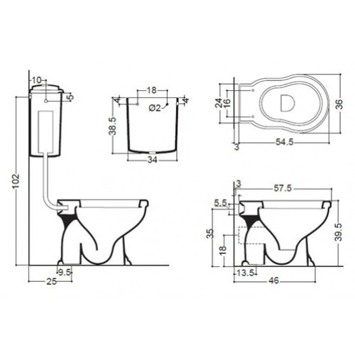 42603 Компакт унитаз с бачком Белый  Contea Италия Santreyd - Вид №8