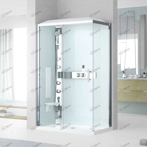 Novellini. Душевая кабина 120x90 2P120x90 HYDROMASSAGE с низким душевым поддоном и крышей GLAX 3 GL32P290SM1F1KGL32P290DM1F1K