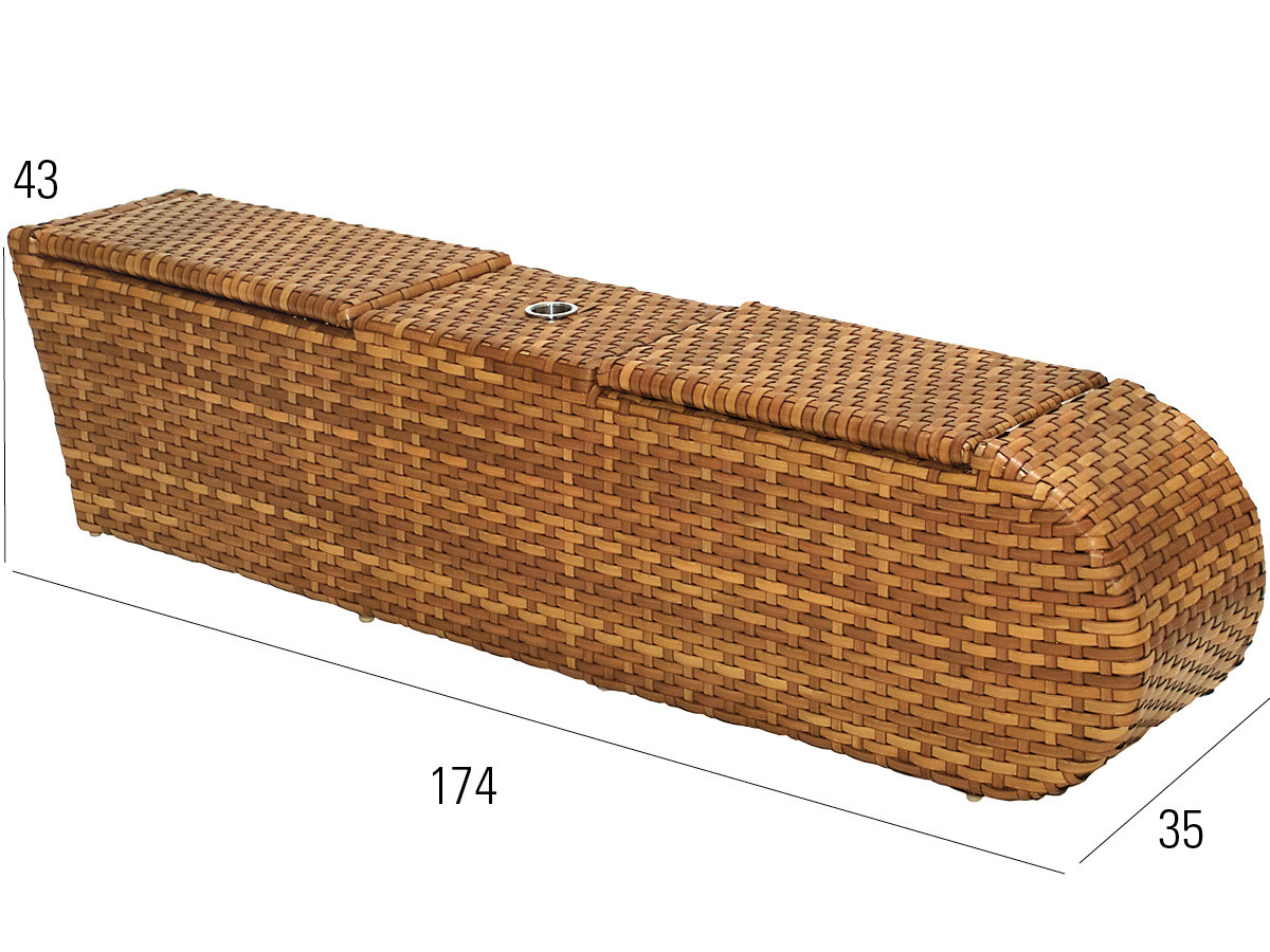 98.00.0700 Табачный набор "Мадригал-Релакс-Лаунж" из 8 шт. - включая 1 кушетку для двоих, 1 большой зонт Sunrise, 3,3 м, круглый uni natural Mbm  - Вид №5
