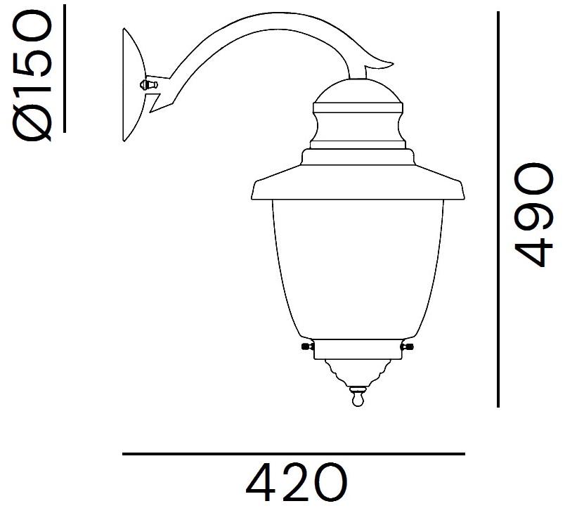 Il Fanale Настенный светильник для улицы из металла Venezia 248.10.ort - Вид №1