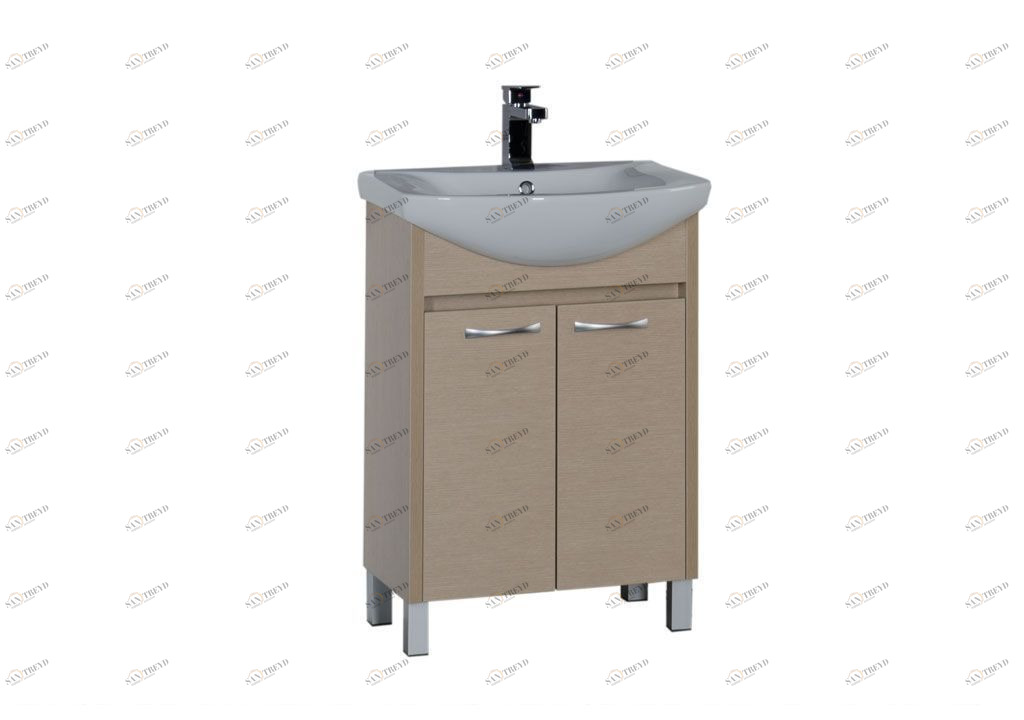 Тумба с раковиной Aquanet Донна 60 светлый дуб (2 дверцы) 0016892900168863