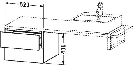 LC583702222 Шкафчик для консоли L-Cube #LC5837 520 x 547 мм Белый глянцевый декор Duravit - Вид №1