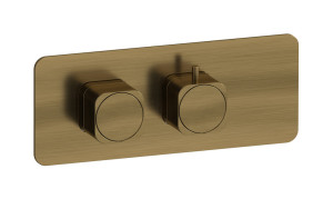 Мягкая термостатическая односторонняя горизонтальная квадратная пластина и комплект ручек WE ARE IB eua126mbneo_1 Modern Bronze Aqua