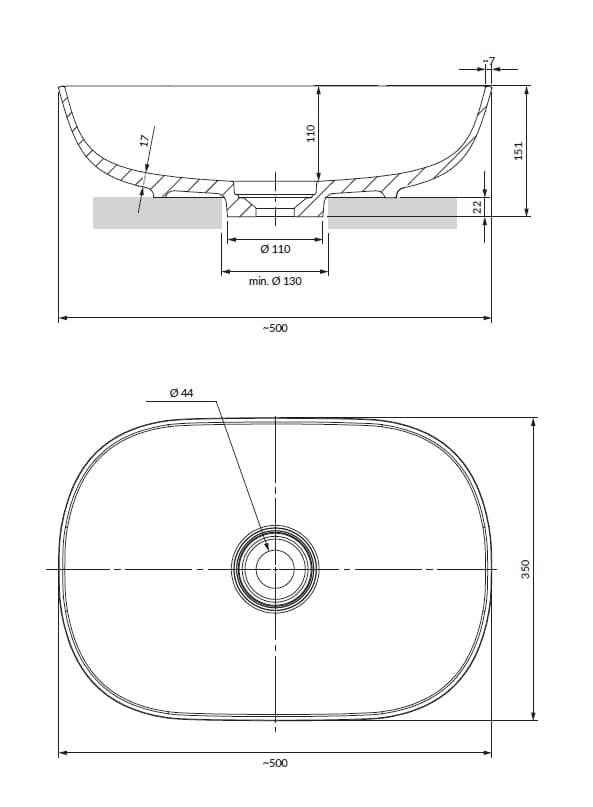 Овальная столешница из композитного материала OMNIRES Silk M+ ARCH-00088281 - Вид №4